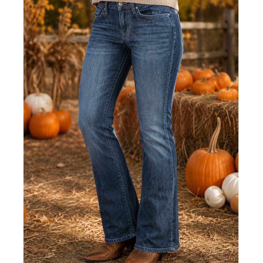 Joes Jeans Rocker Bootcut Jeans Womens 28 Blue Medium Wash Beaded Low Rise Flare